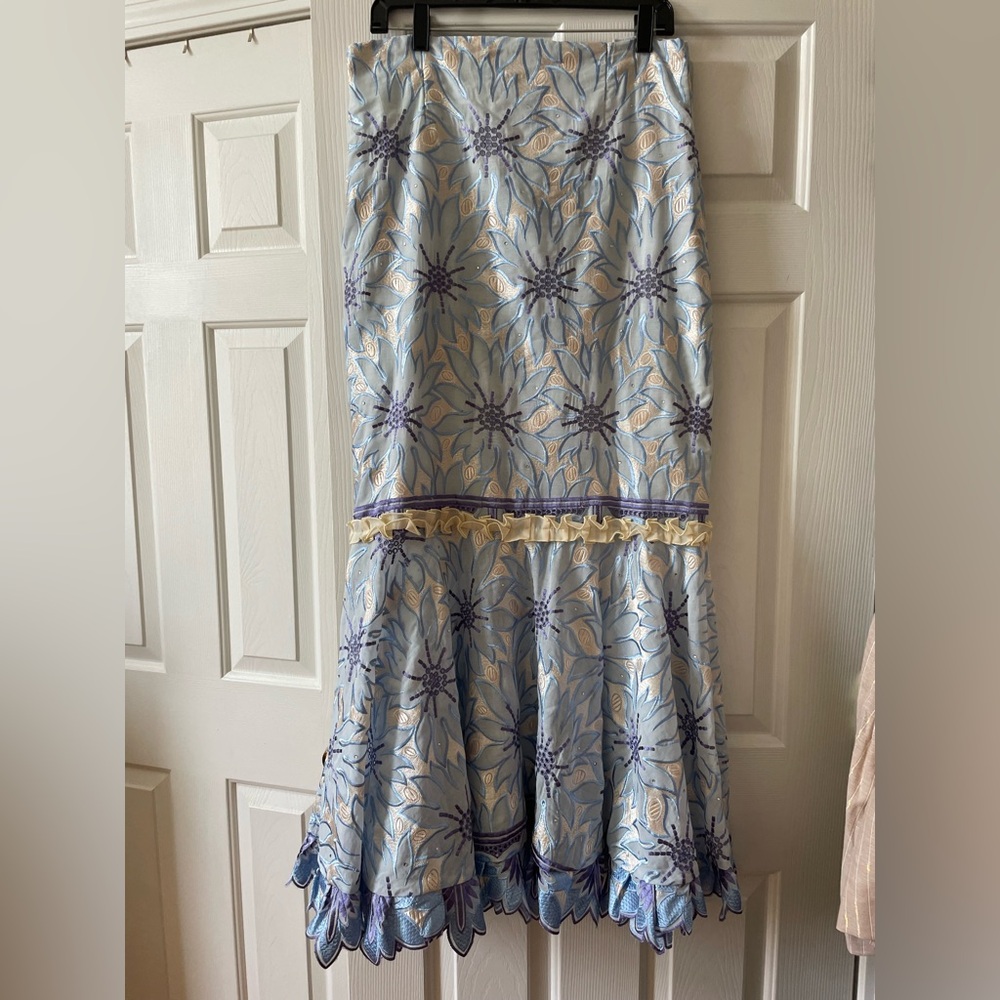 Floral Blue and White Vintage Skirt